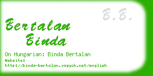 bertalan binda business card